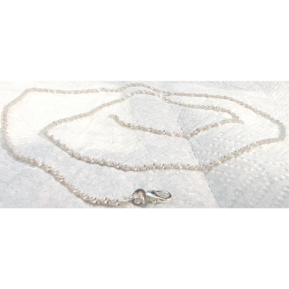 Sterling Silver 925 Plated 28" Double Water Wave Chain Necklace‎ Lobster Clasp